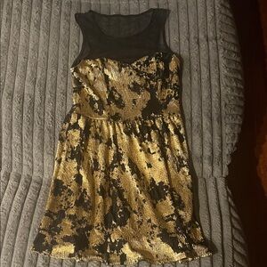 Gold and Black Juniors Dress